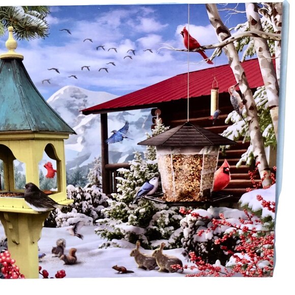 Bits And Pieces FEEDING FRENZY 300 Large Shaped Piece Puzzle Jigsaw Winter BIRDS - Picture 5 of 11